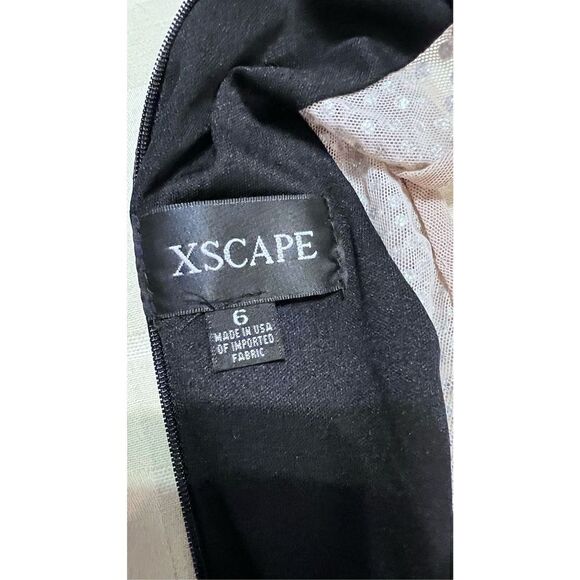 XSCAPE BEAUTIFUL LONG EVENING DRESS WOMENS SIZE 6 BLACK RHINESTONES TRIM NEW - Picture 11 of 11